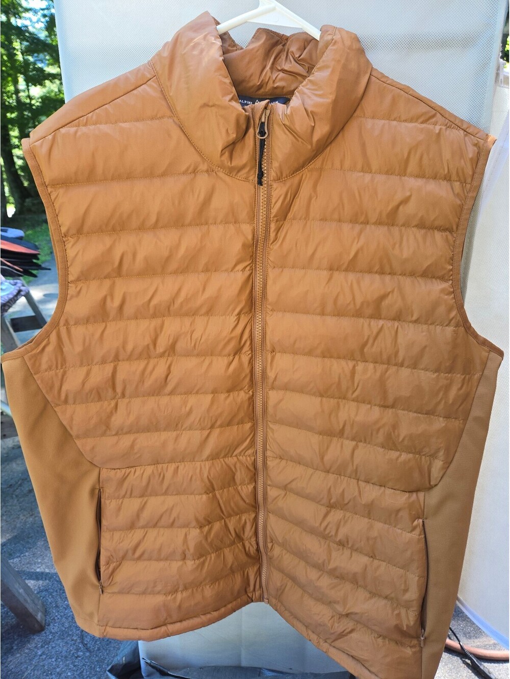 Alpine Design Men's XL Down Puffer Vest Brown/Bronze Stretch Panels Warm Light